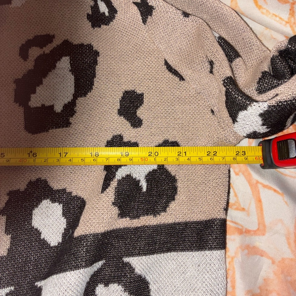 Bundle Alert: A Leopard Print Open Front Cardigan w/ a Mint Green Cardigan - Picture 5 of 14